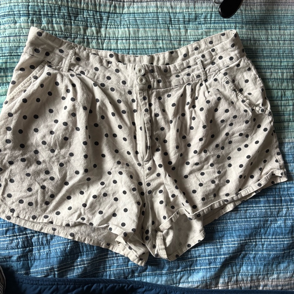 Primark Cream and Black Polka Dot High Waist Shorts